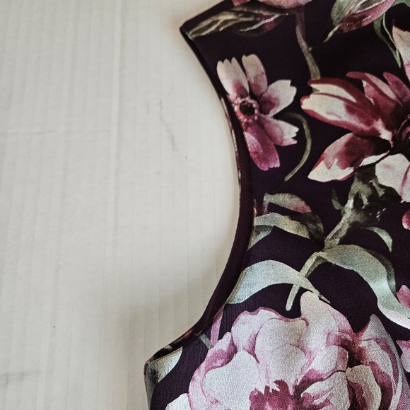 Connected Apparel Women Vivid Floral Multicolor Dress Size 12 - Picture 6 of 13